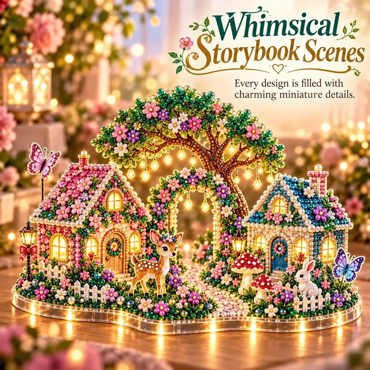 DIY Crystal Art Kit with LED Lighting – Sparkling Miniature Scenes to Create Yourself