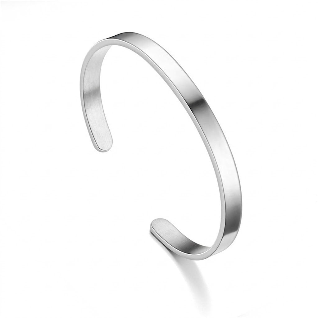 Minimalist 8mm Stainless Steel C-Cuff
