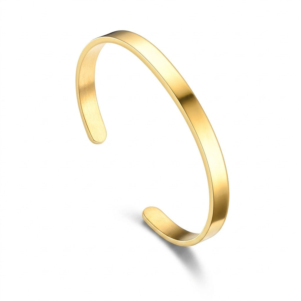 Minimalist 8mm Stainless Steel C-Cuff