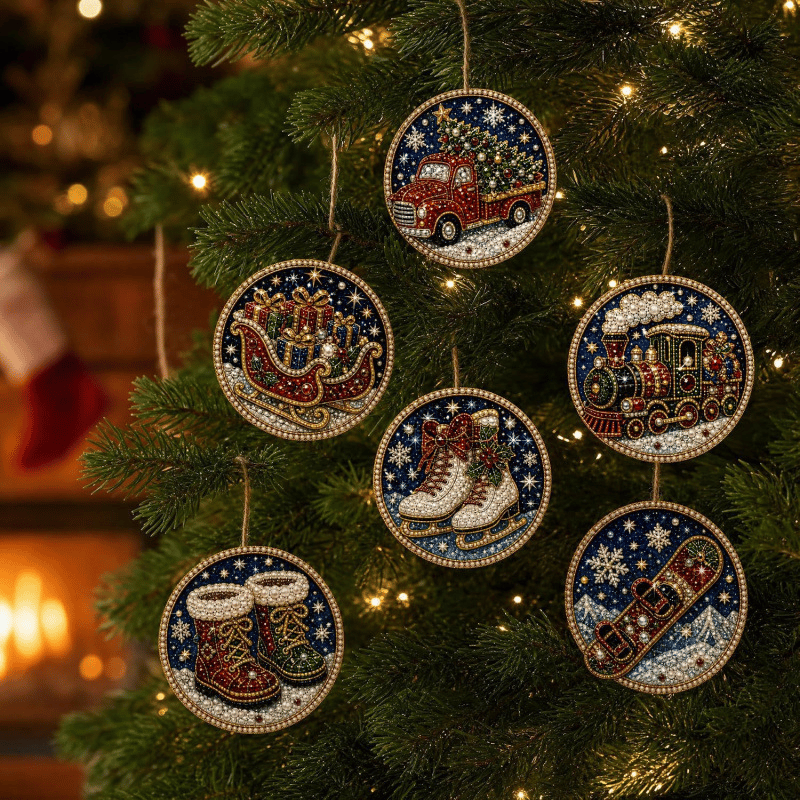 🔥🎄Christmas DIY Diamond Painting Ornaments Kit (6 PCS)🎅