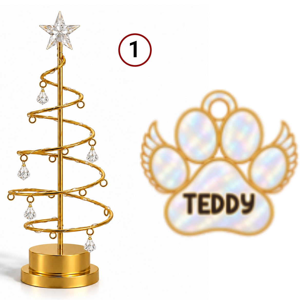 Custom Family & Pet Christmas Tree Light, Family Christmas Decor • In Loving Memory Tree - Personalized LED Tree Lights