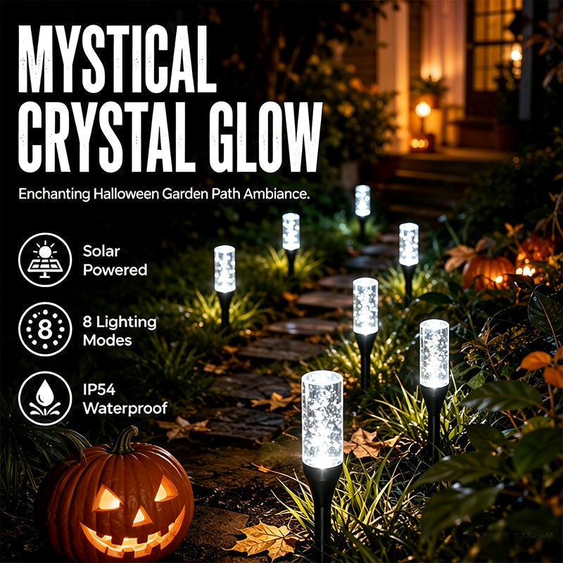 ☀️ Solar Pathway Lights Outdoor Crystal Bubble — no wiring, no electric bill, just a warm welcome every night. 🏡