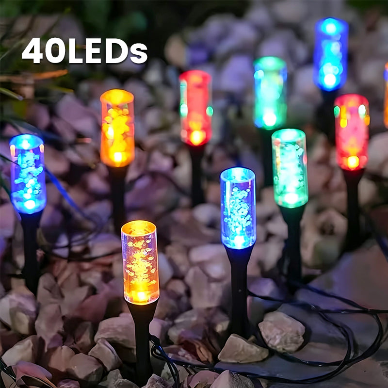 ☀️ Solar Pathway Lights Outdoor Crystal Bubble — no wiring, no electric bill, just a warm welcome every night. 🏡