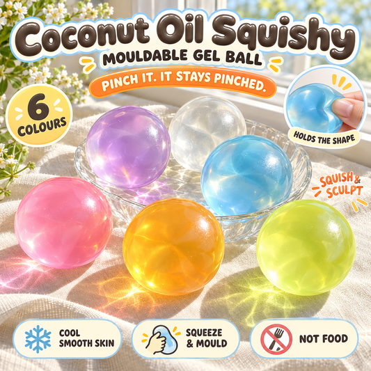 🥥 Coconut Oil Squishy – Ultra-Soft Moldable Stress Relief Fidget